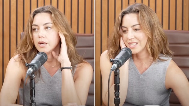 Aubrey Plaza spoke about her grief during an appearance on Amy Poehler's podcast, Good Hang, on Tuesday.