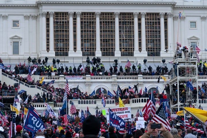 President Donald Trump's supporters manifest outside the United States Capitol on Wednesday, January 6, 2021 in Washington. (Photo AP/José Luis Magana)
