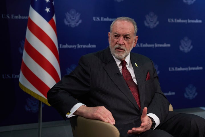 U.S. Ambassador to Israel Mike Huckabee is seen during an interview in Jerusalem, on Aug. 20, 2025.