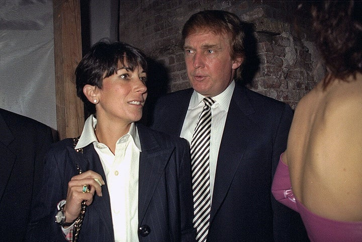 Ghislaine Maxwell and Donald Trump pictured at an event for Ford Modeling Agency in 1997.