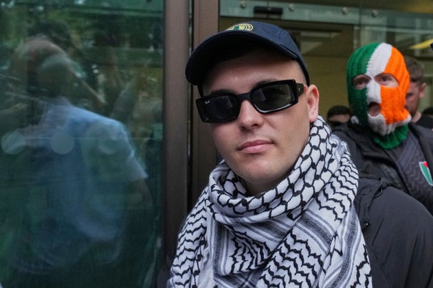 Liam Óg Ó hAnnaidh, aka Mo Chara, departs Westminster Magistrates Court London, Wednesday, Aug 20