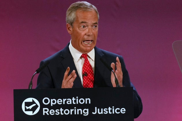 Nigel Farage unveiling his immigration plans.