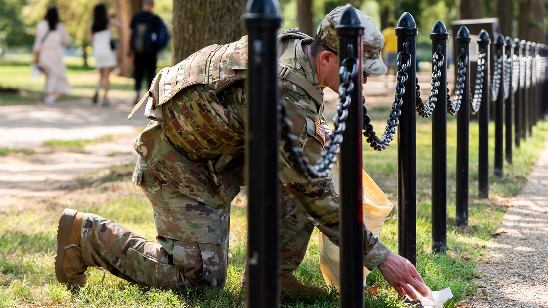 Donald Trump's D.C. Takeover Has National Guard Soldiers... Picking Up Trash?