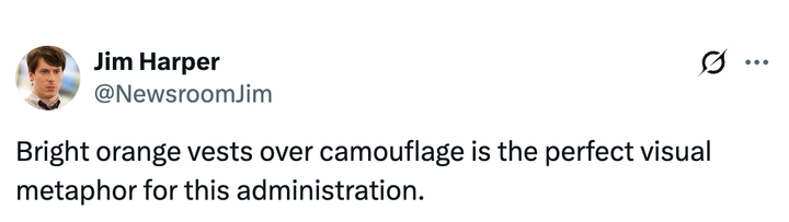 Trump spinned hilariously for making the National Guard reach DC and collects garbage 6 Screen capture @newsroomjim through x