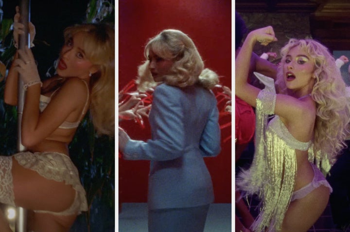 Sabrina Carpenter in some of the most memorable scenes in her tearjerker music video