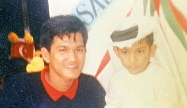 “After years working in Saudi Arabia, my dad came home and made me represent the country for U.N. Day at school,” the author writes. “We decked out our Jeep and I wore traditional garb while riding on a throne in the back. I did it — reluctantly. But it was one of those moments he really showed up as a dad.”