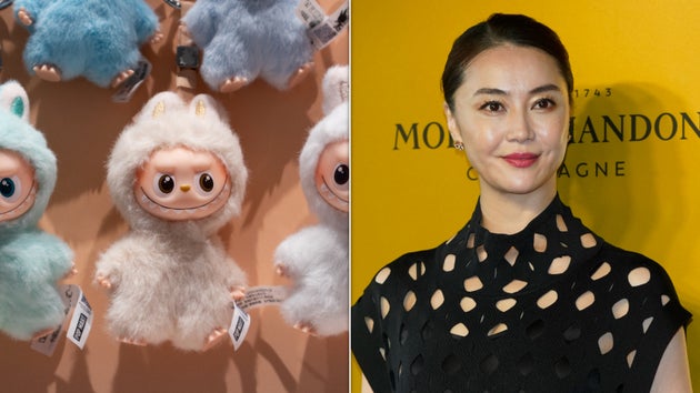 大人気キャラ「ラブブ」と観月ありささん（2022年撮影）