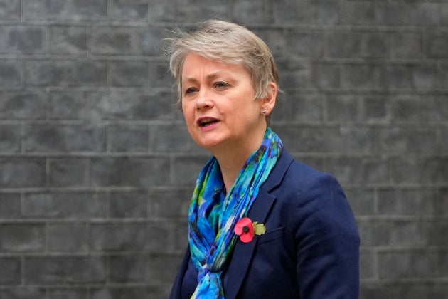 Yvette Cooper, Britain's Home Secretary, arrives for a pre-Budget cabinet meeting in Downing Street, London, Wednesday, Oct. 30, 2024.