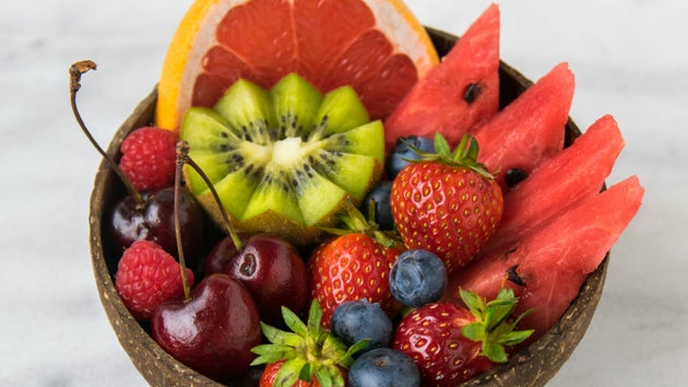 Fruit bowl including cherries