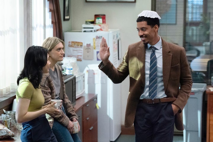 Ramona Young as Nicole, Chelsea Frei as Mare and Melvin Gregg as Detrick in "The Paper."