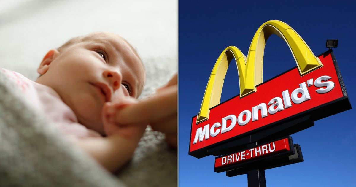 Baby, das auf dramatische Weise auf einem McDonald's-Parkplatz zur Welt ...