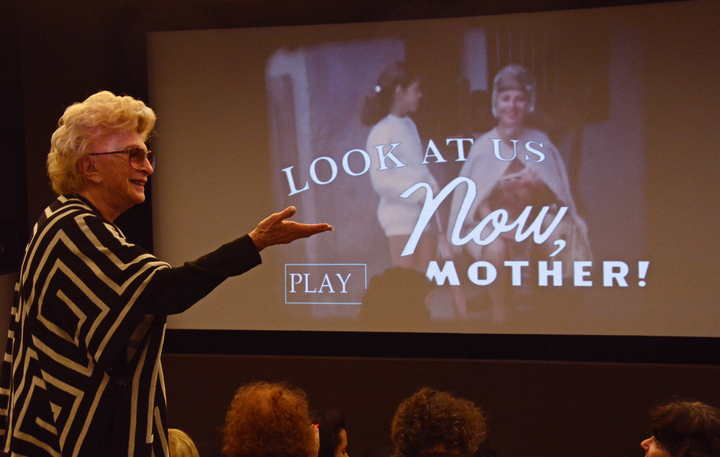 The author's mother at the screening of "Look At Us Now, Mother!"