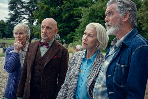 Celia Imrie, Sir Ben Kingsley, Dame Helen Mirren and Pierce Brosnan in The Thursday Murder Club