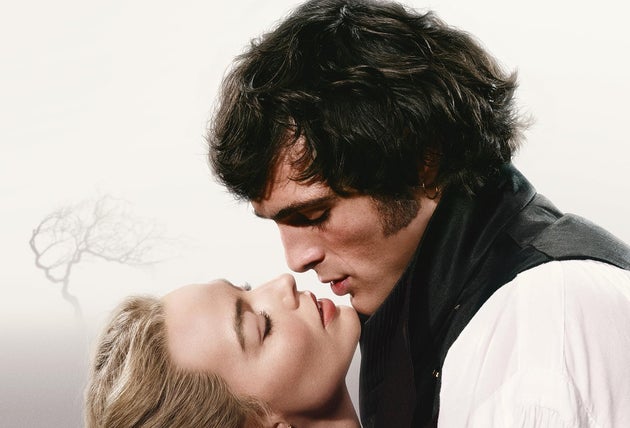 Margot Robbie and Jacob Elordi on the new poster for Wuthering Heights