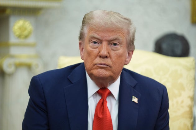 President Donald Trump listens during a meeting with Polish President Karol Nawrocki in the Oval Office of the White House, Wednesday, Sept. 3, 2025, in Washington.