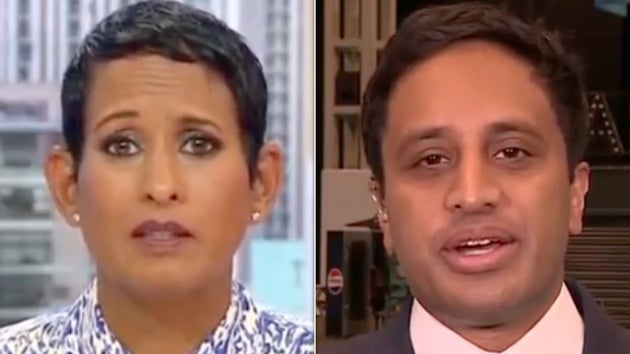 Naga Munchetty and Zia Yusuf on BBC Breakfast this morning.