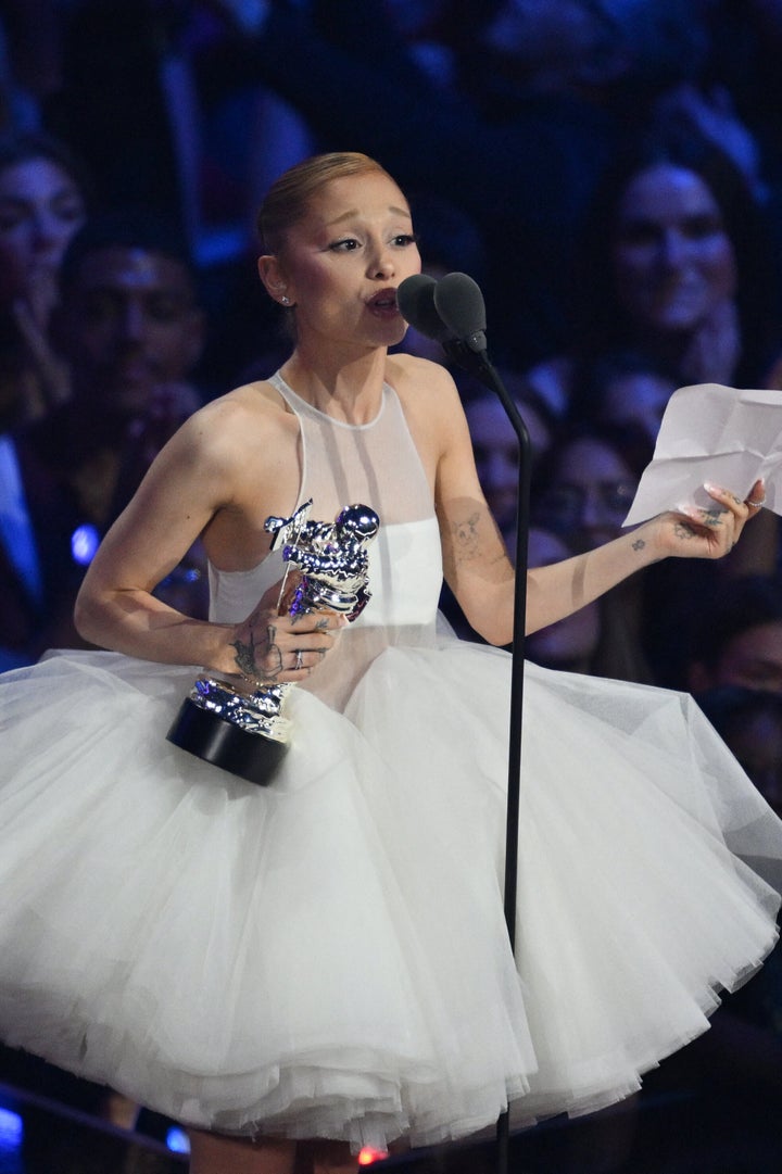 Everybody Who Gained Large At The 2025 VMAs: The Full Listing - The Boston Courier 3 Ariana Grande accepts the award for Video of the Year for "Brighter Days Ahead."