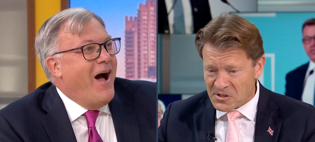 Ed Balls and Richard Tice arguing over the Covid vaccine