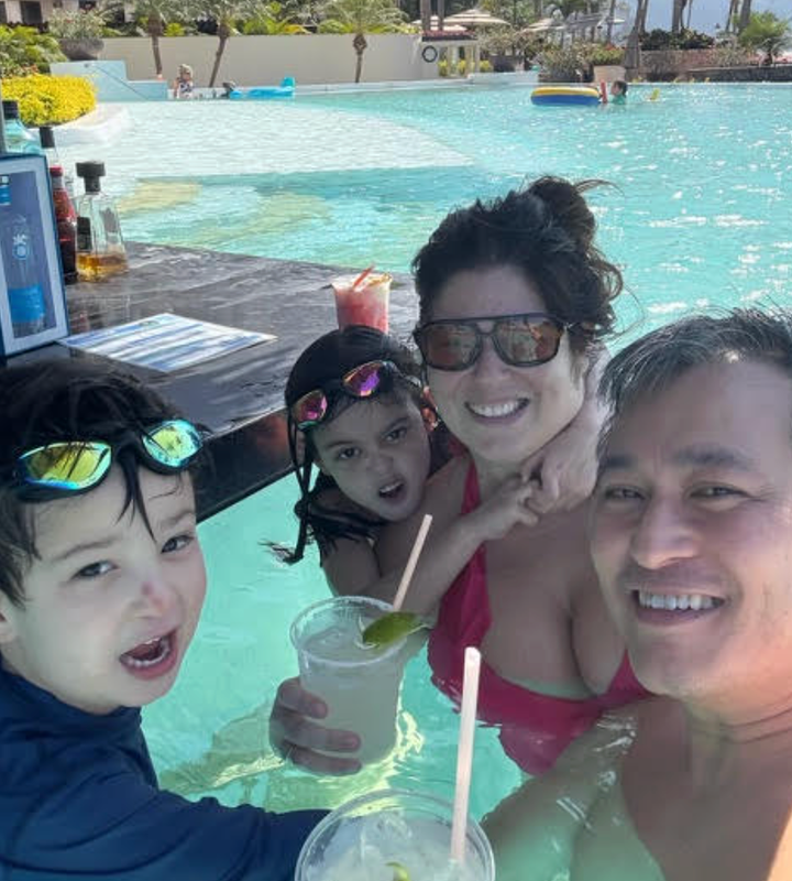 The author with her family in Mexico.