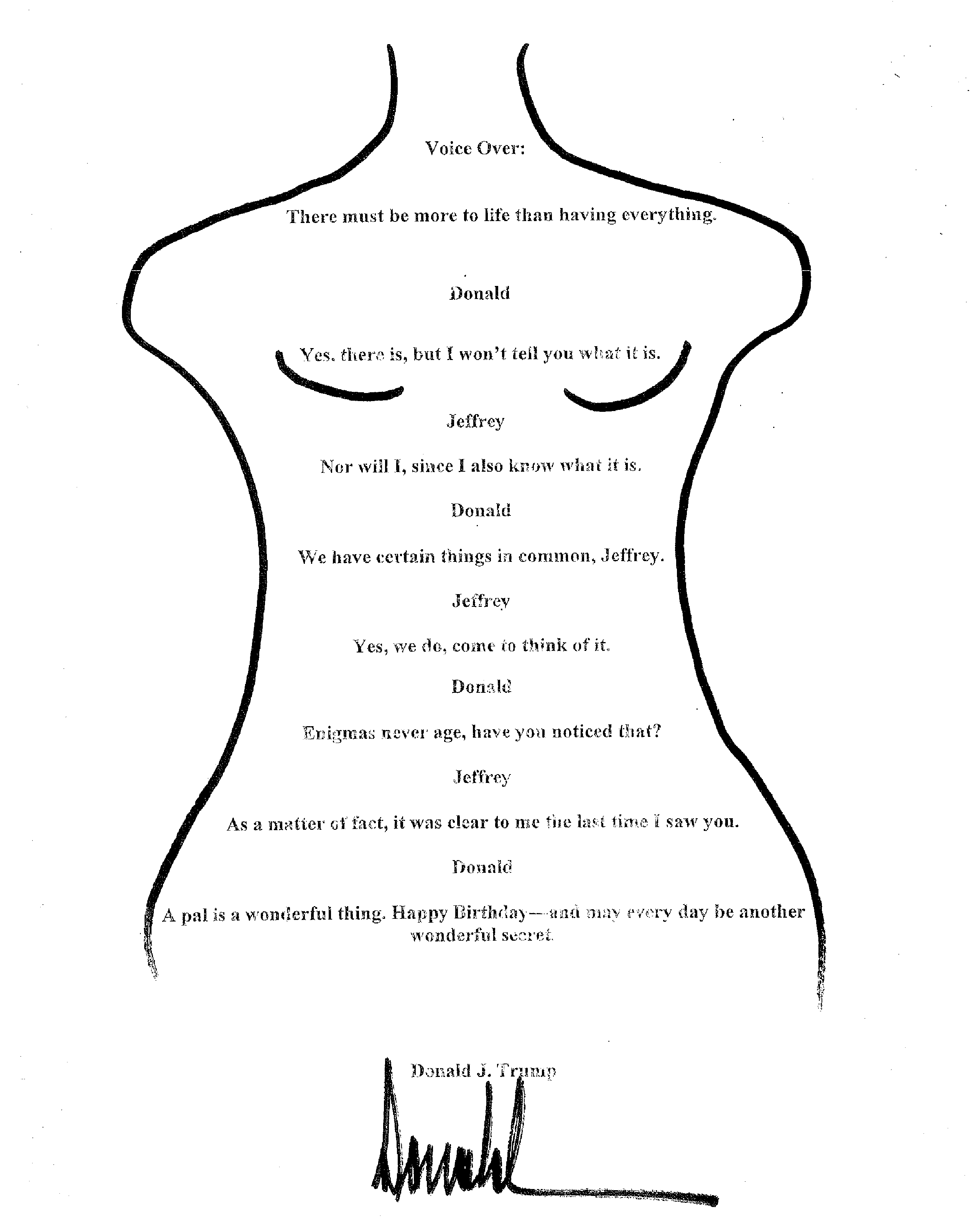 Donald Trump's Alleged 'Birthday Book' Message To Jeffrey Epstein Revealed