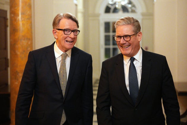 Keir Starmer with Peter Mandelson at the US ambassador's residence in February 26.