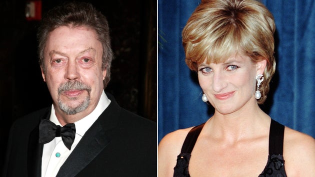 (Left) Tim Curry in 2011, (Right) Princess Diana in 1995