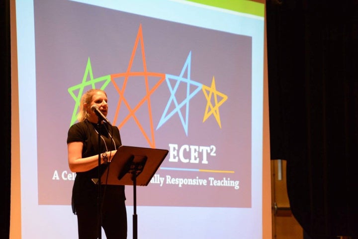 The author giving the introductory speech at a Gates Foundation-sponsored conference in March 2017.