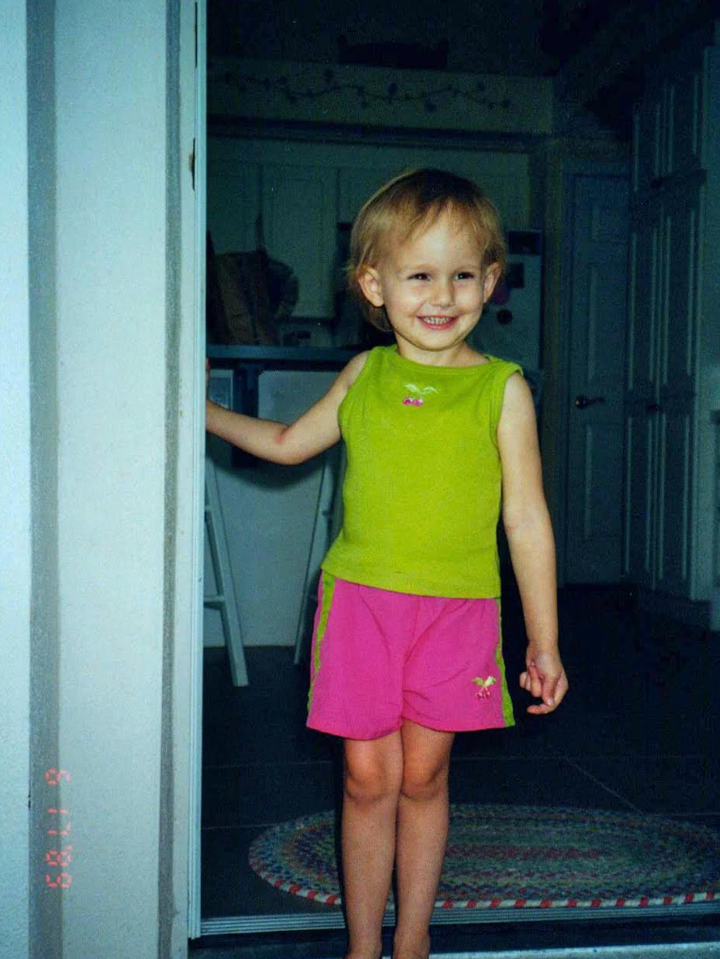 Jillian at the doorway to the family pool.