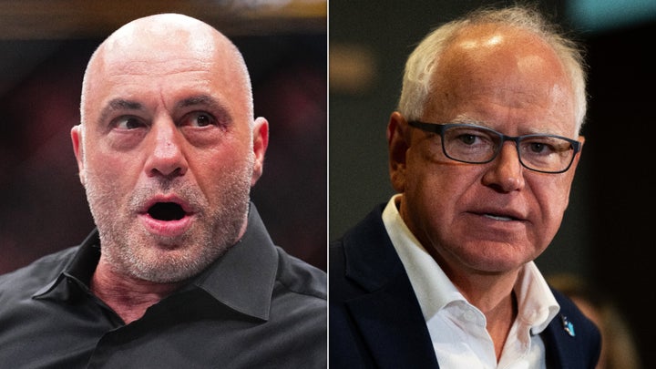 Joe Rogan and Minnesota Gov. Tim Walz (D).
