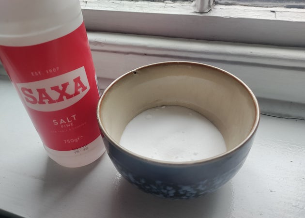 Salt in windowsill