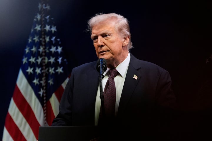 President Donald Trump speaks at a hearing of the Religious Liberty Commission at the Museum of the Bible, Monday, Sept. 8, 2025, in Washington.