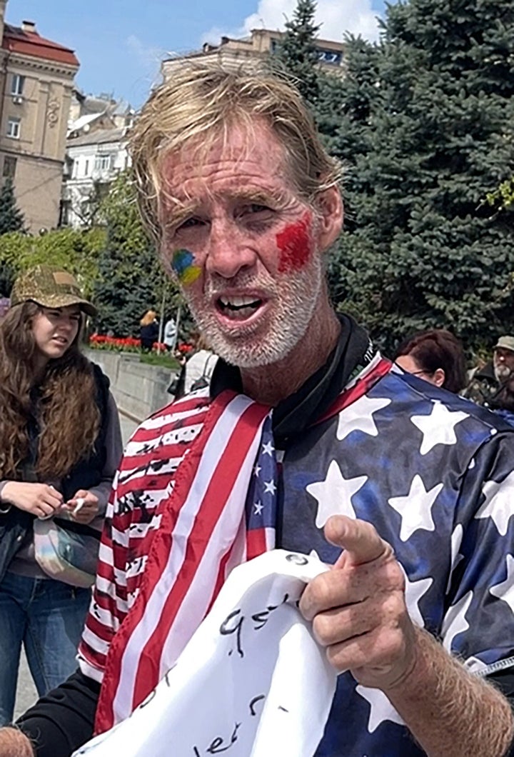 Ryan Routh, who is accused of an assassination attempt targeting President Donald Trump last September, is seen in Ukraine on April 27, 2022.