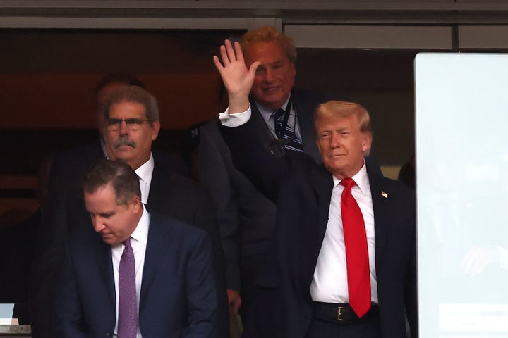 Boos and cheers greeted President Donald Trump when he was seen at the New York Yankees baseball game on Sept. 11.