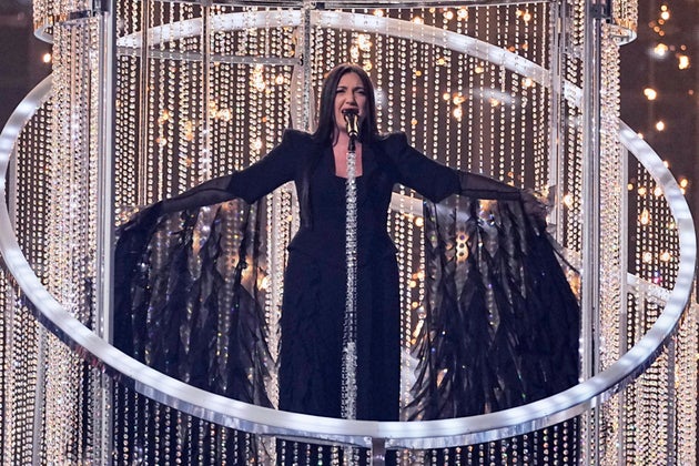 Yuval Raphael on stage at Eurovision 2025