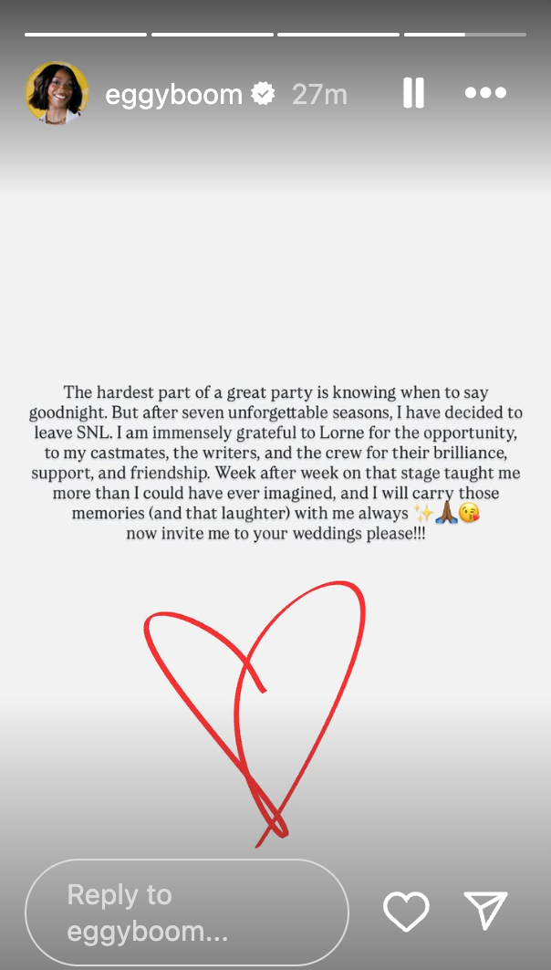 A screenshot of Nwodim’s statement via Instagram story.