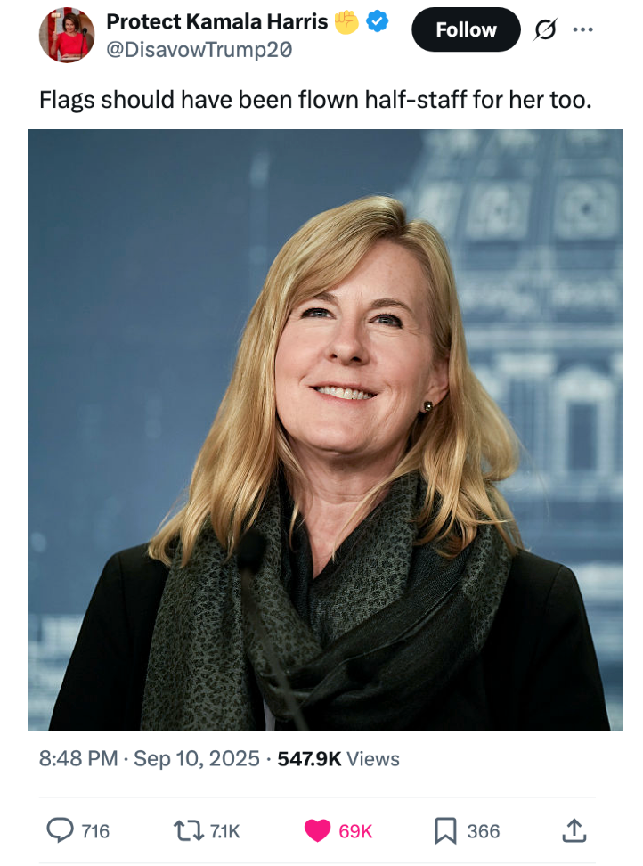 Everyone talks about the double standard between how Trump responded when Charlie Kirk was killed in front of when a Minnesota legislator was killed