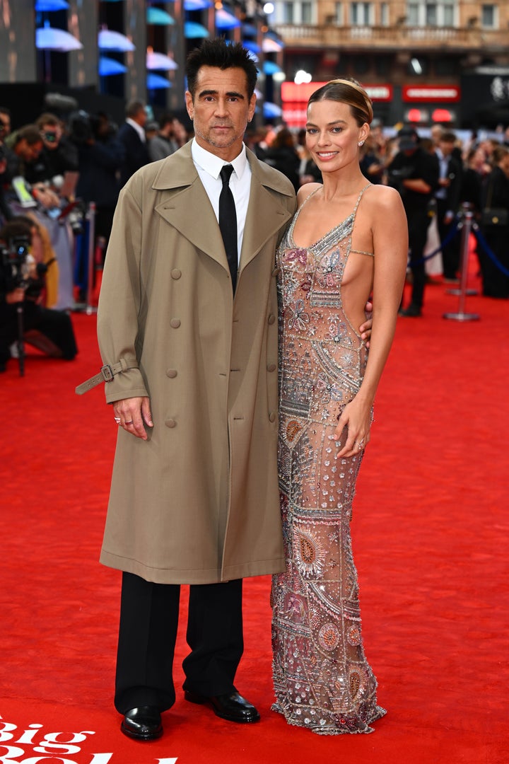 Robbie posing alongside her co-star, Colin Farrell.