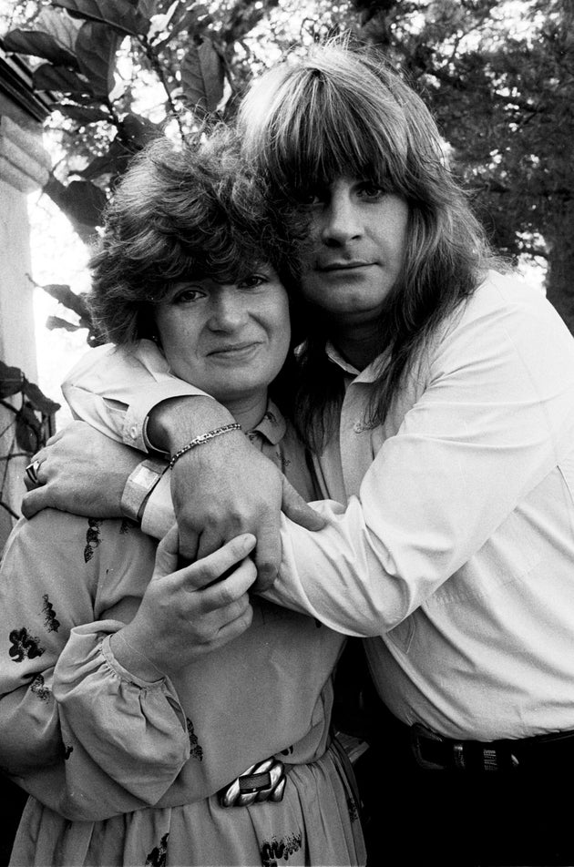 Sharon Osbourne, then Sharon Arden, with fiancé Ozzy Osbourne in 198