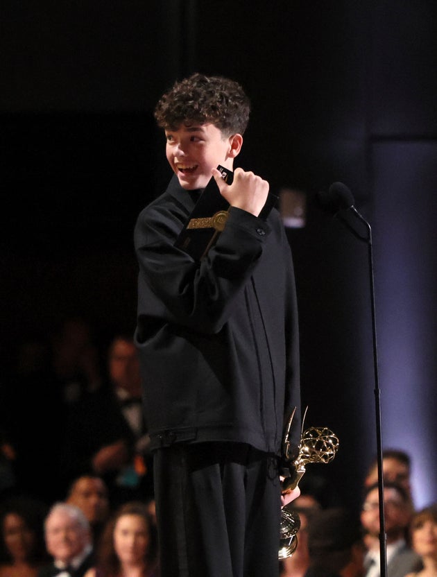 Owen Cooper accepting the Emmy on Sundaynnight