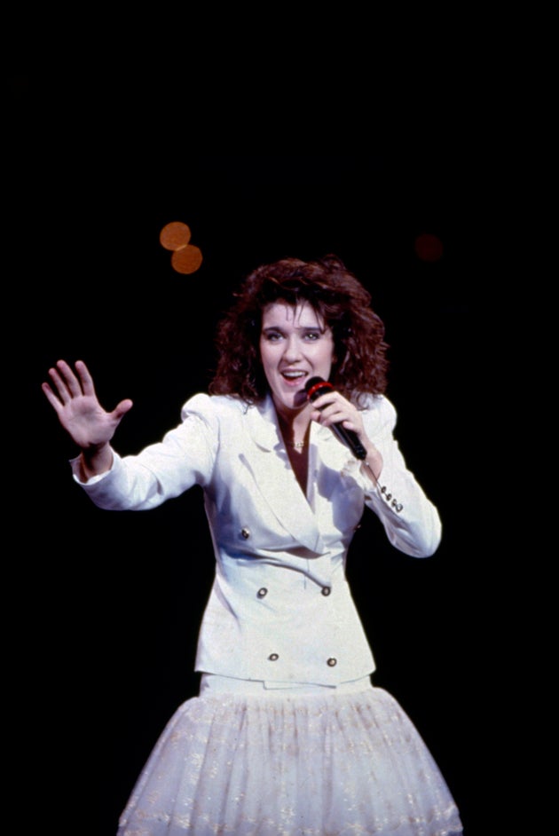 Céline Dion on stage at the Eurovision Song Contest in 1988