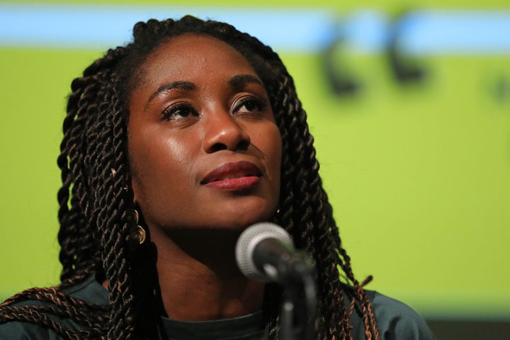 Washington Post global opinions editor Karen Attiah speaks on the killing of Saudi journalist Jamal Khashoggi during an Amnesty International organised event on July 9, 2019.