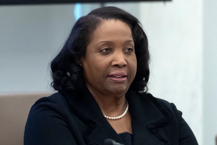 The member of the Board of Governors of the Federal Reserve, Lisa Cook, listens during an open meeting of the Board of Governors of the Federal Reserve, on June 25, 2025, in Washington.