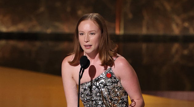 コメディドラマ「Hacks（ハックス）」で、コメディ部門・助演女優賞を受賞したハンナ・アインバインダーさん（2025年9月14日）