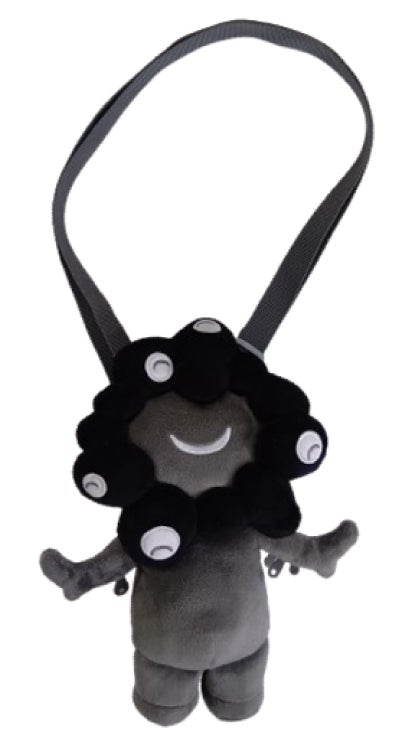 EXPO2025 ミャクミャク 全身ぬいぐるみポーチ 黒（W:20cm H:27cm D:10cm 重量110g／5400円＋税）