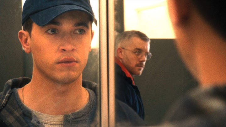 Tom Blyth, left, stars as an undercover police officer with his eye on Russell Tovey's mysterious character in the dramatic thriller "Plainclothes."