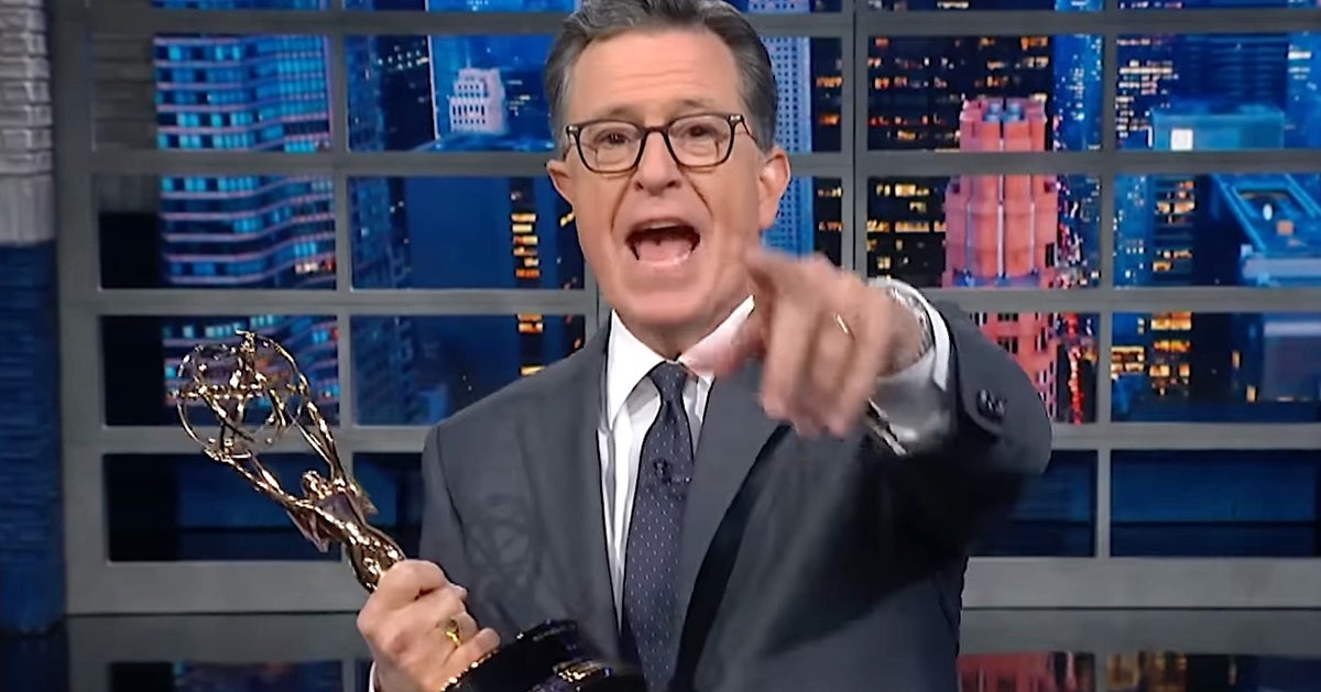Stephen Colbert Uses His Emmy To Poke Trump In His Sore Spot
