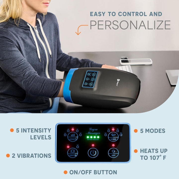 You can easily customize the intensity of your massage.