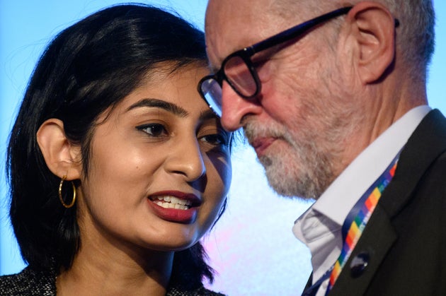 Zarah Sultana (L) speaks with former Labour Party leader Jeremy Corbyn back in 2021.