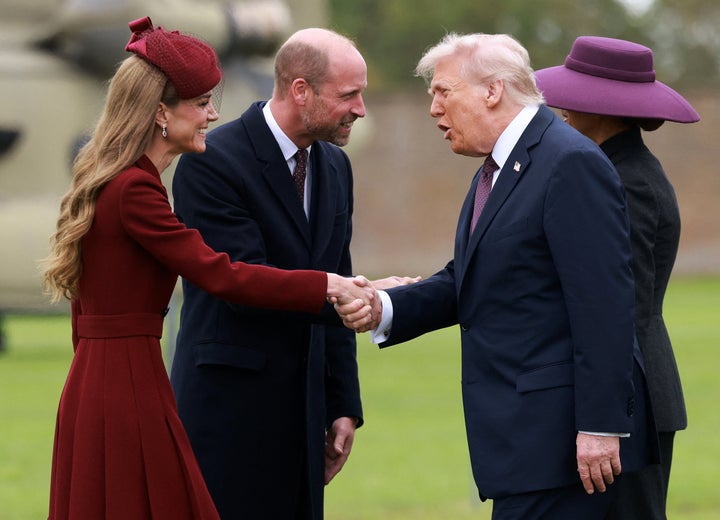 U.S. President Donald Trump and First Lady Melania Trump are greeted by the Prince and Princess of Wales. Trump has repeatedly made comments about the royal couple's looks.