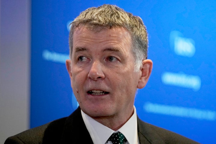 Richard Moore, the Chief of Britain's Secret Intelligence Service, also known as MI6, answers questions in London, England, Nov. 30, 2021, after giving his first public speech since becoming head of the organization.